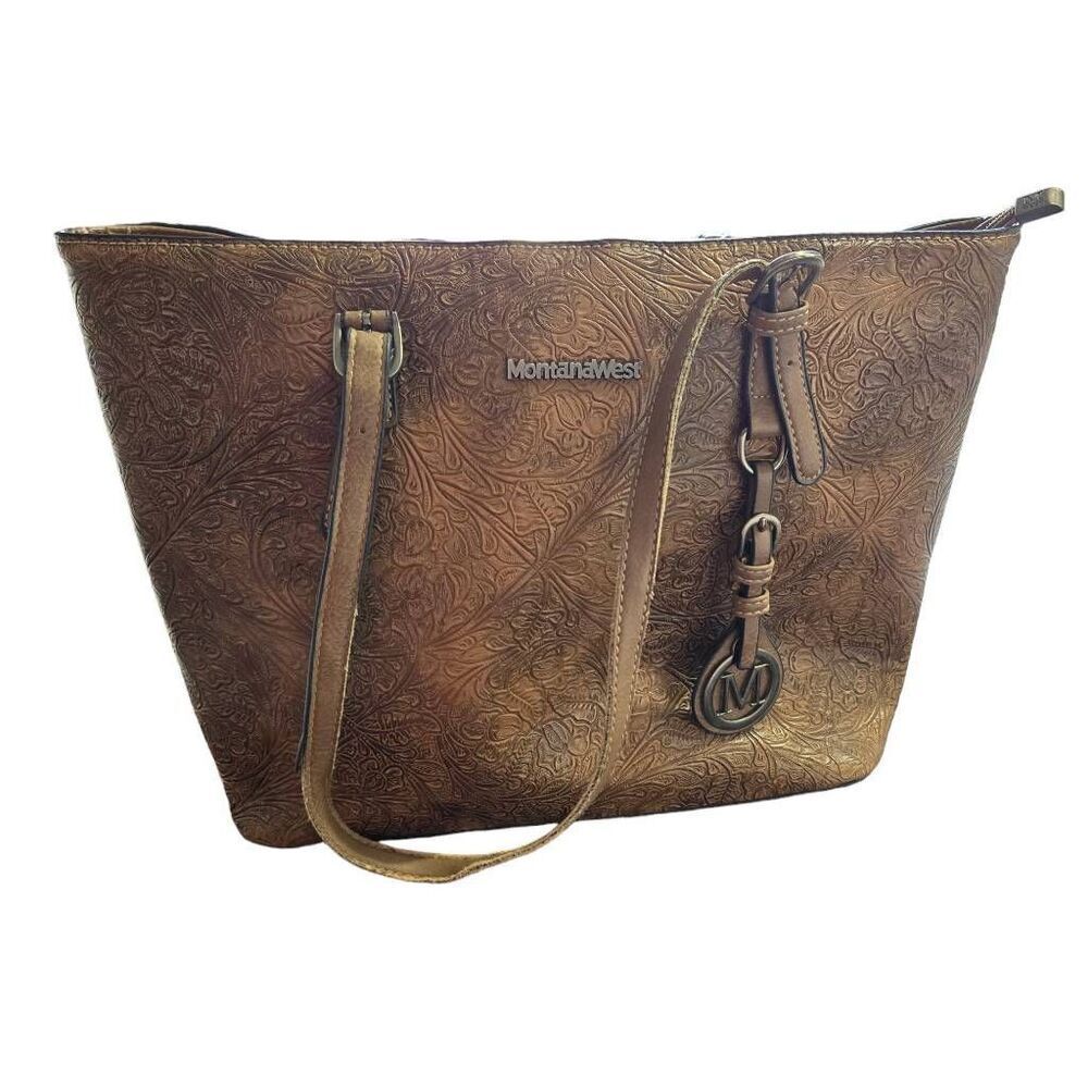 Montana West Concealed Carry Shoulder Bag Tooled Leather Western